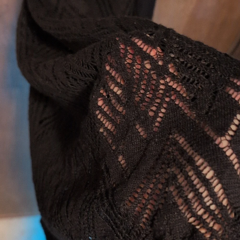 Lauren Ralph Lauren Elegant Black Knit Dress with Suede Leather Belt XL - Picture 9 of 11